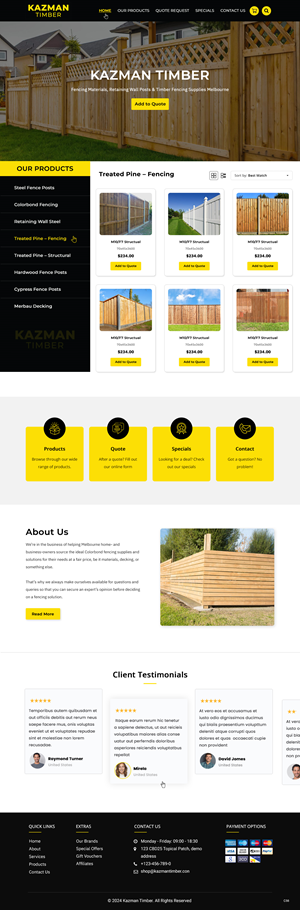 Diseño de WooCommerce por pb para Kazman Timber | Diseño: #33175956