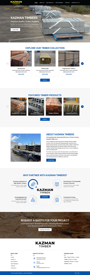 WooCommerce Design by Sbss for Kazman Timber | Design: #33168909