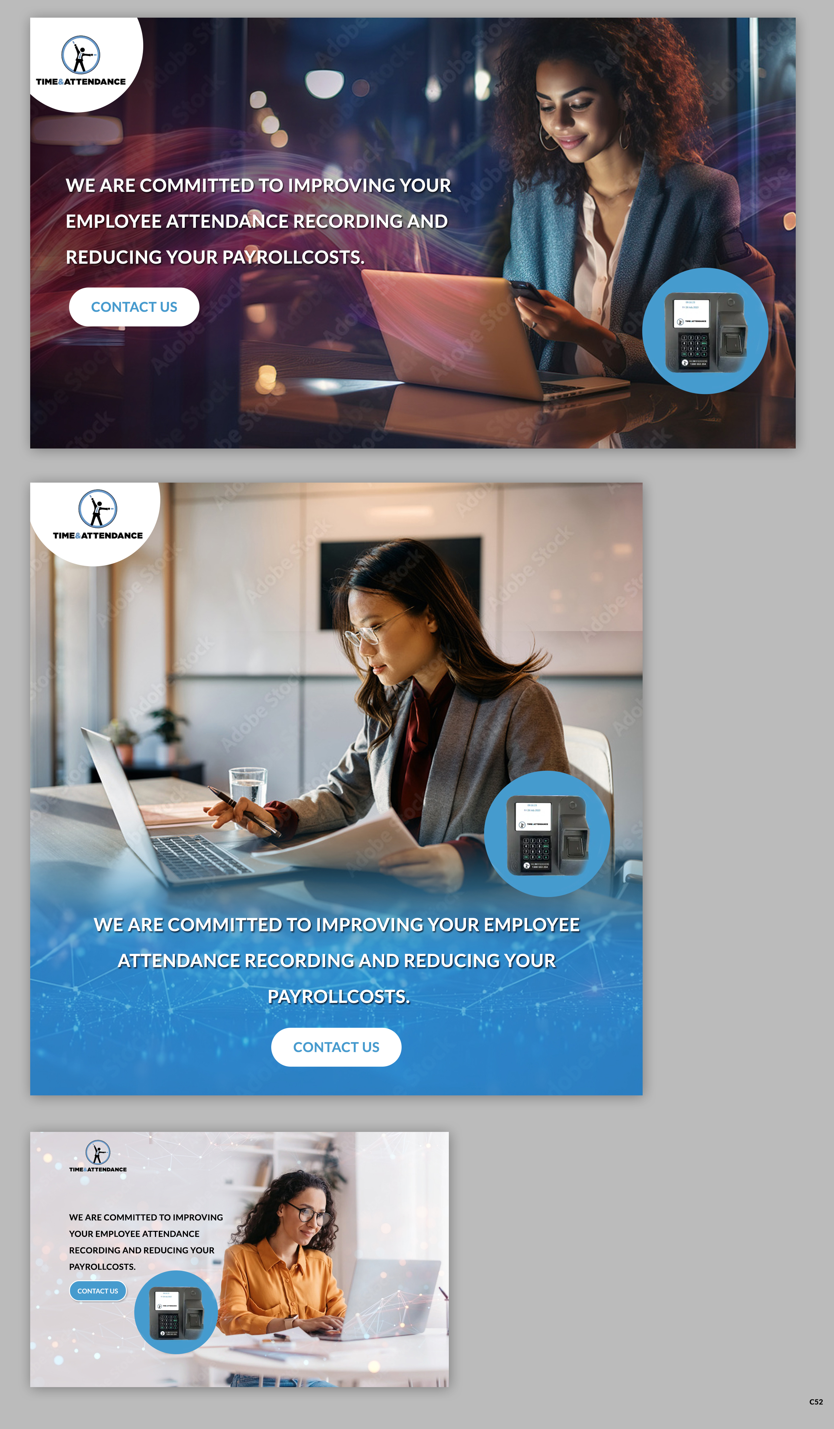 Diseño De Banner Publicitario por pb para Time and Attendance Consultant | Diseño #33176063