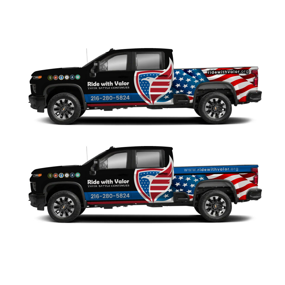 Design de Covering de Véhicule par Yoga Tri pour Ride with Valor | Design #33177617