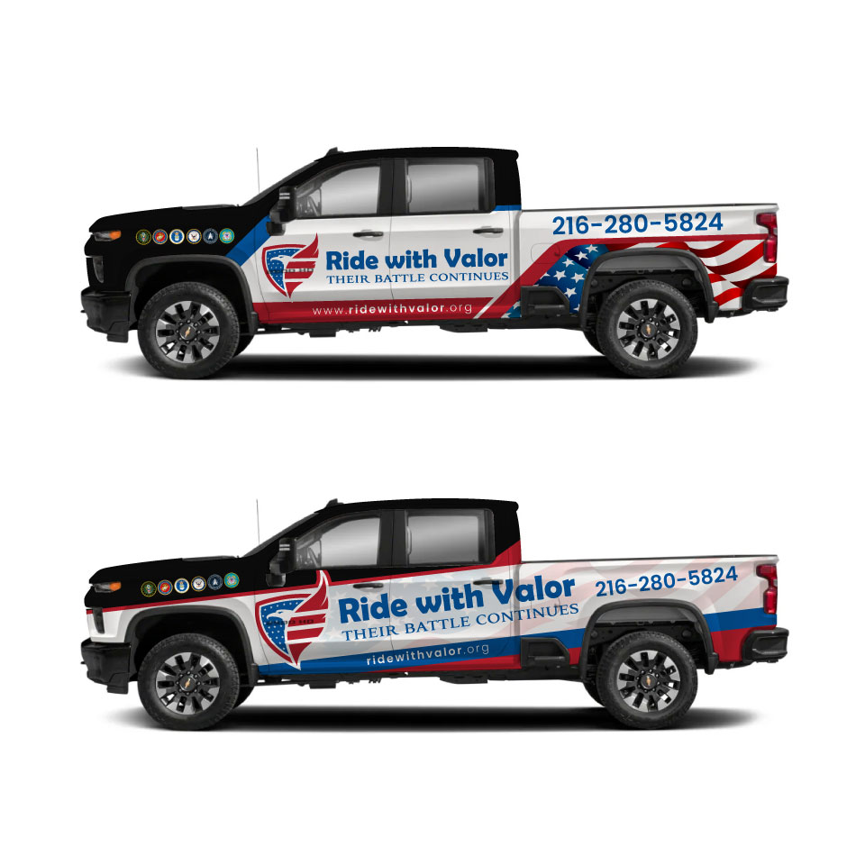 Design de Covering de Véhicule par Yoga Tri pour Ride with Valor | Design #33178027