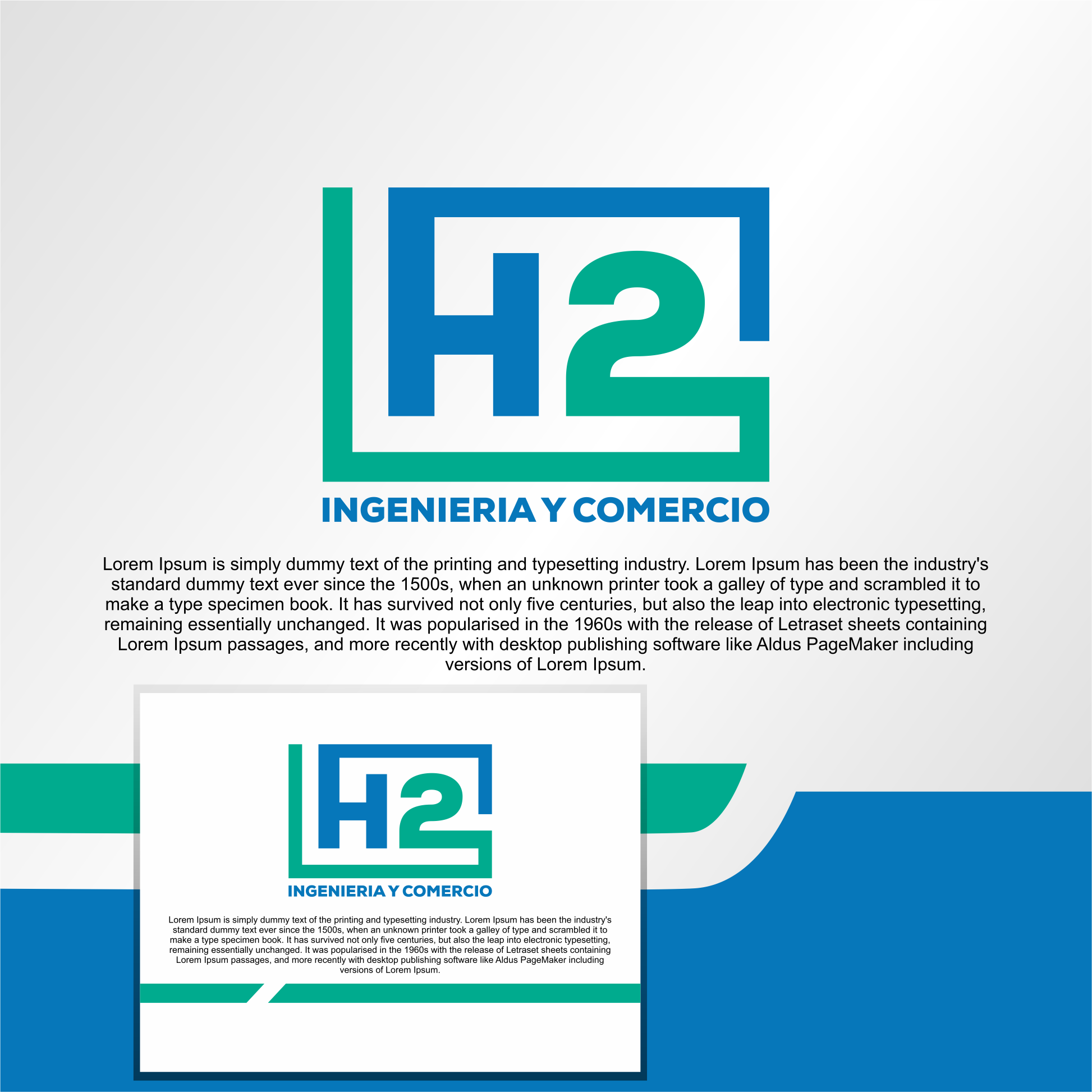 Logo Design by diego costa for H2 INGENIERIA Y COMERCIO | Design #33172156