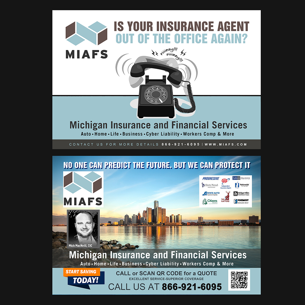 Postcard Design by NatPearlDesigns for Michigan Insurance and Financial Services, LLC | Design #33268458