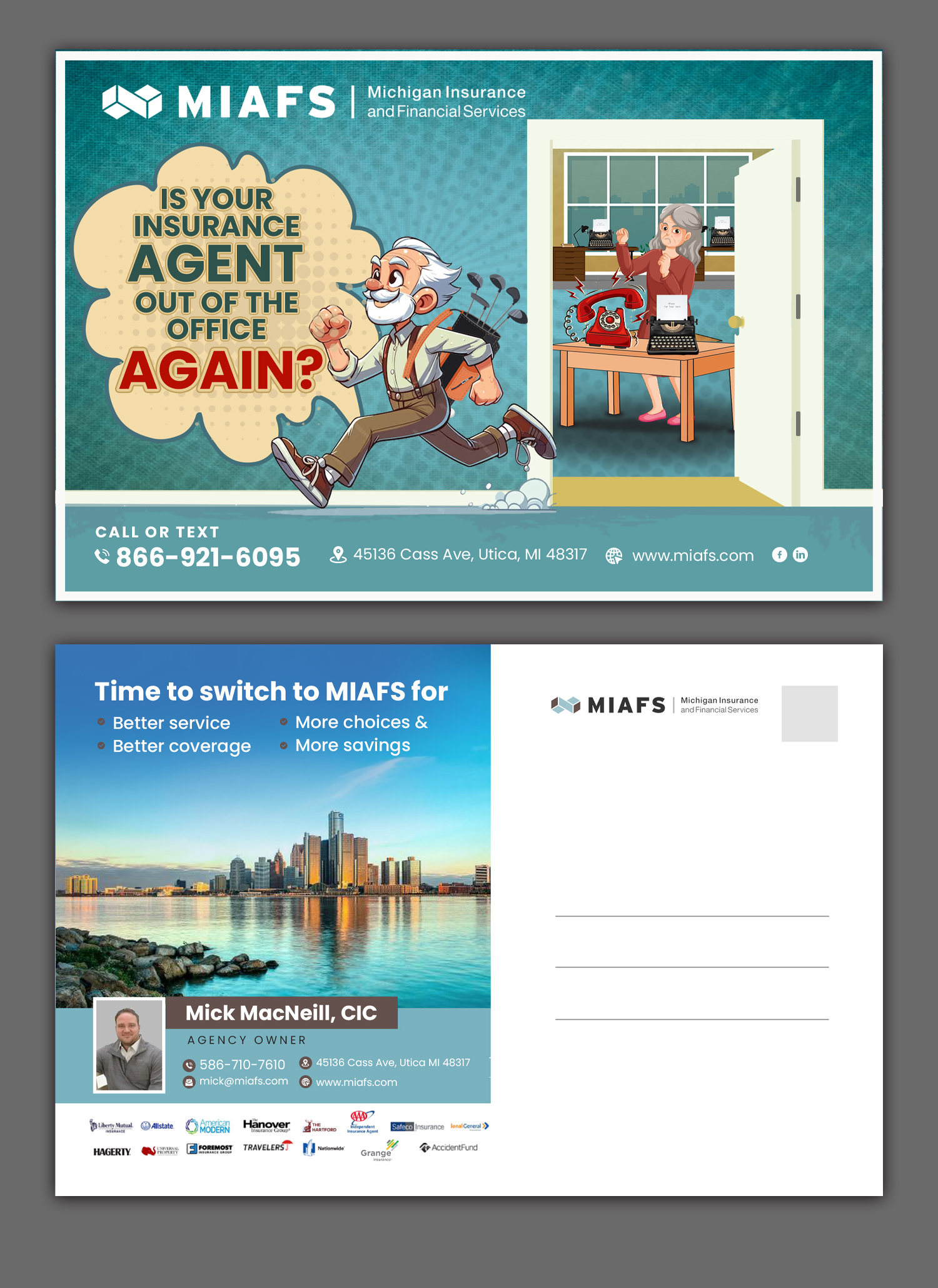 Diseño de Postal por debdesign para Michigan Insurance and Financial Services, LLC | Diseño #33217619