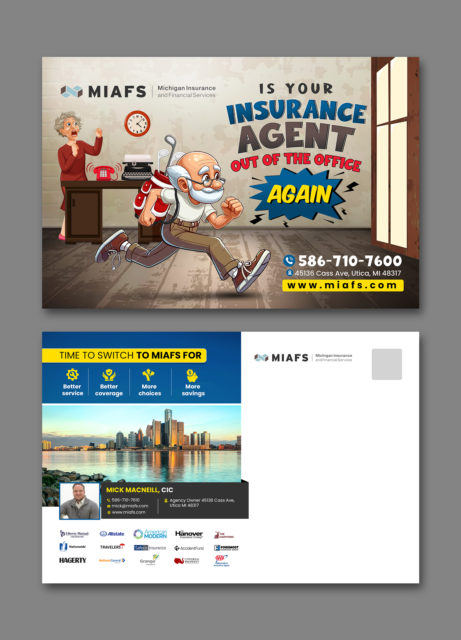 Diseño de Postal por debdesign para Michigan Insurance and Financial Services, LLC | Diseño #33217783