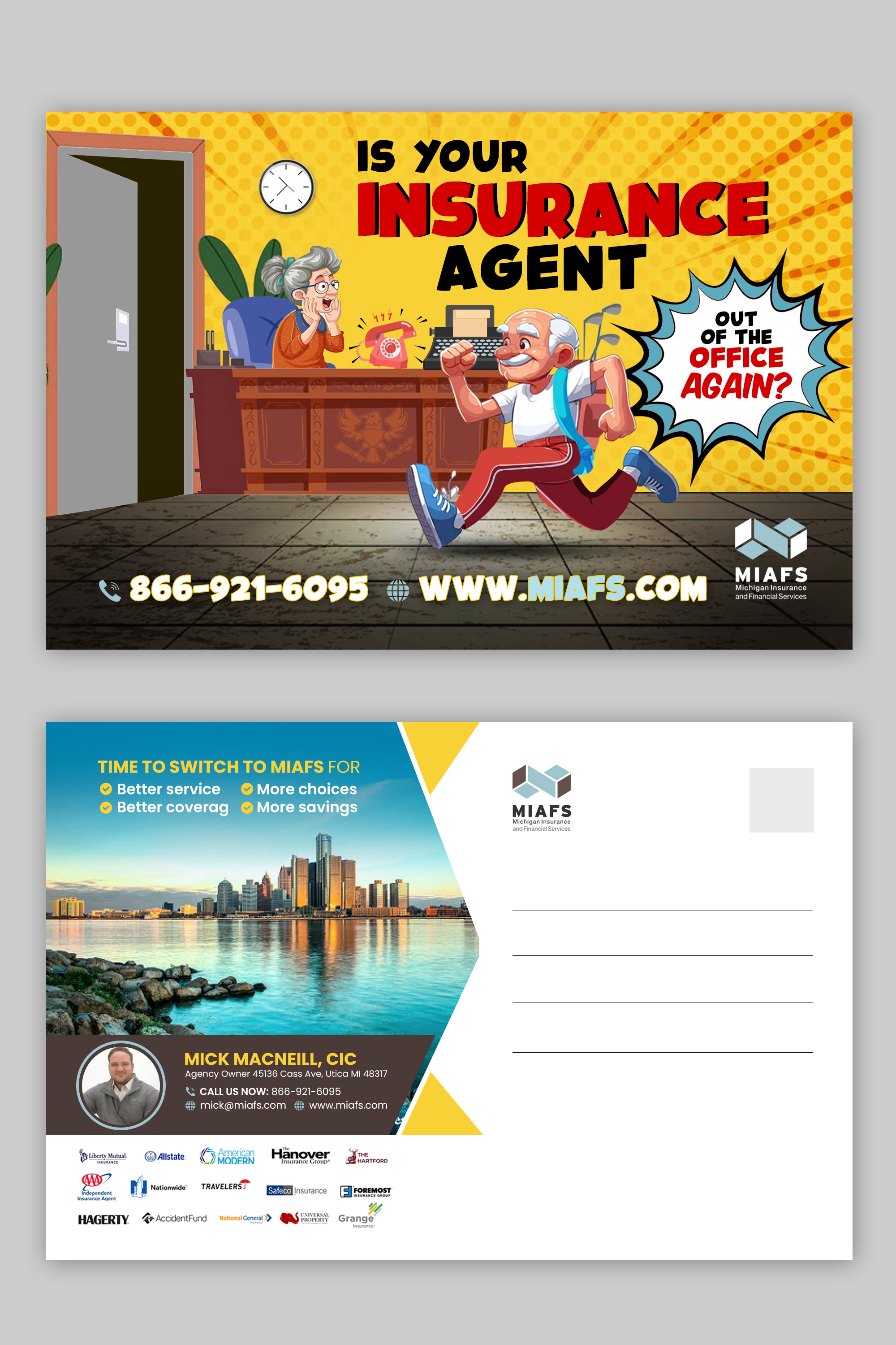 Diseño de Postal por debdesign para Michigan Insurance and Financial Services, LLC | Diseño #33217982