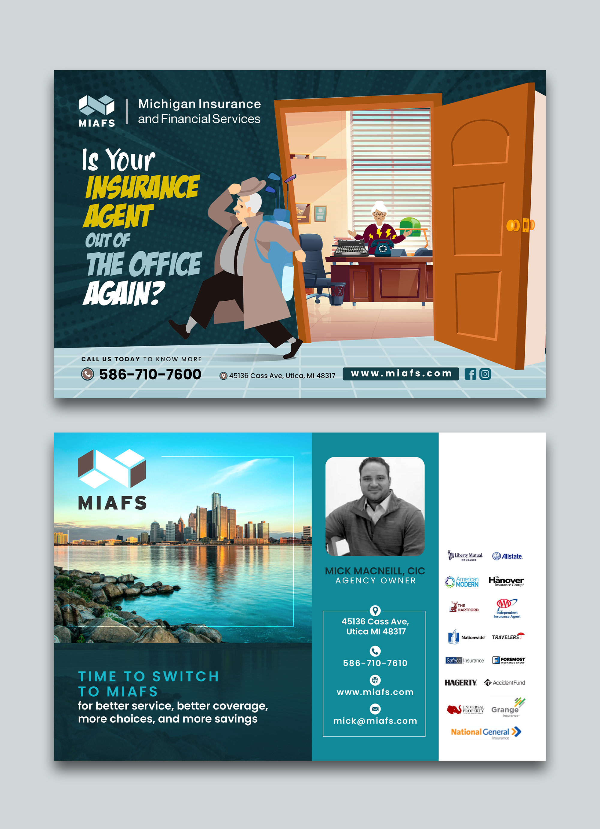 Diseño de Postal por debdesign para Michigan Insurance and Financial Services, LLC | Diseño #33218472