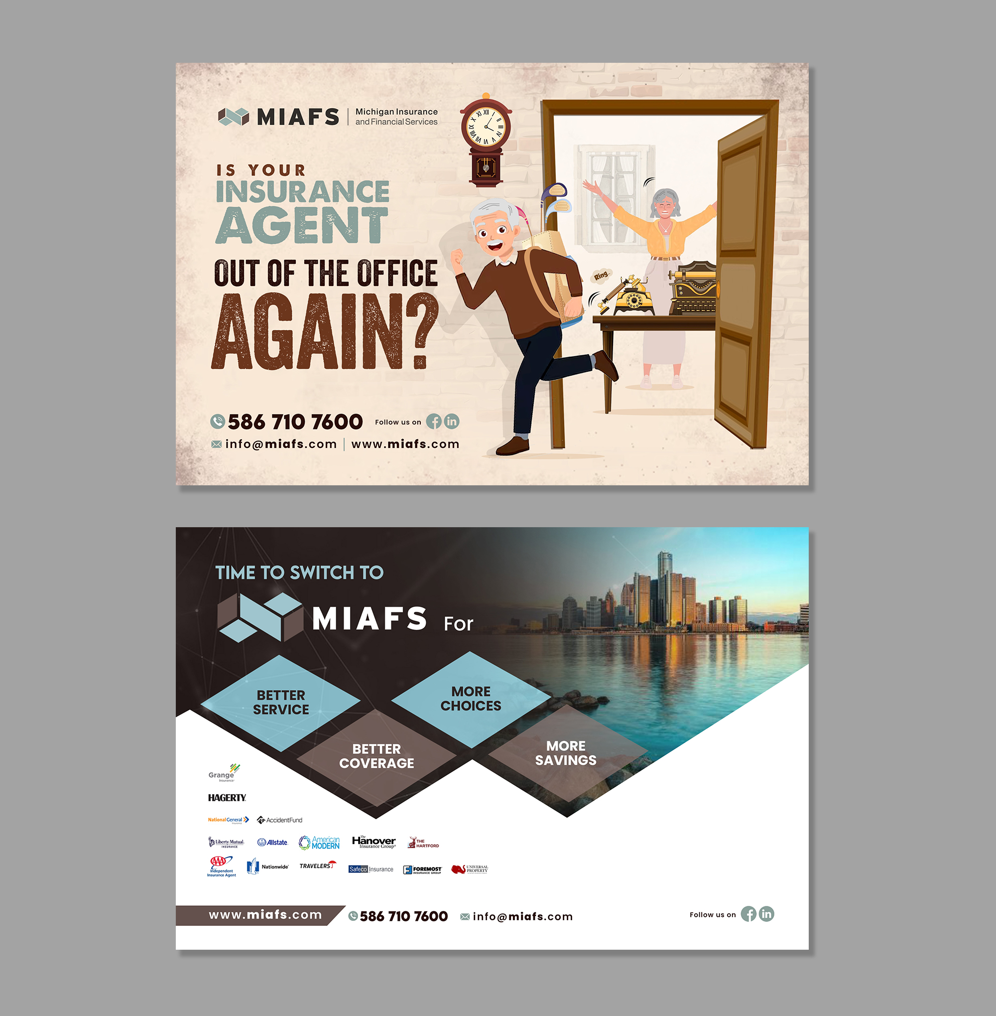 Diseño de Postal por debdesign para Michigan Insurance and Financial Services, LLC | Diseño #33218475