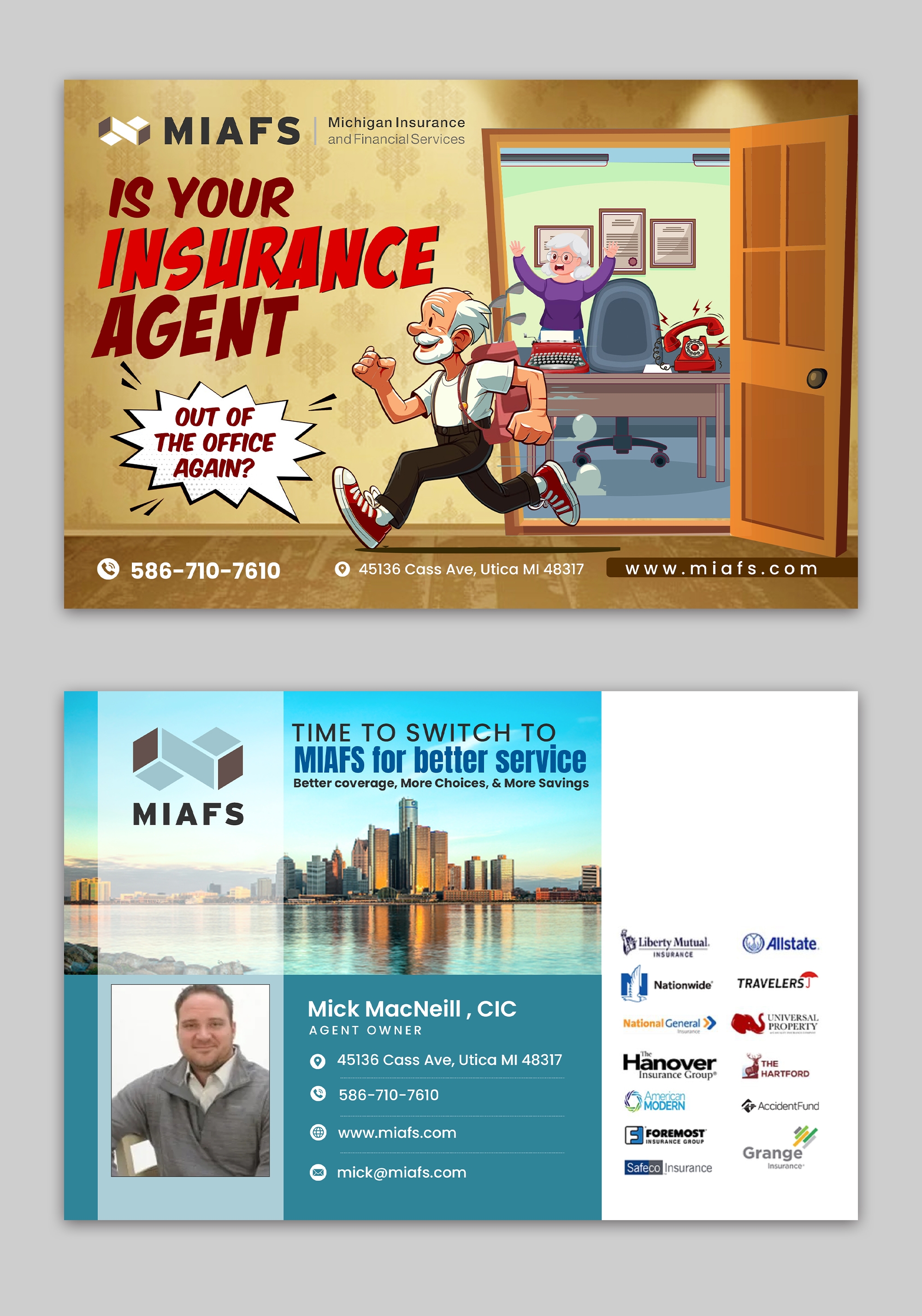 Diseño de Postal por debdesign para Michigan Insurance and Financial Services, LLC | Diseño #33218986
