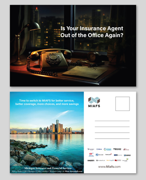 Diseño de Postal por ecorokerz para Michigan Insurance and Financial Services, LLC | Diseño: #33255416