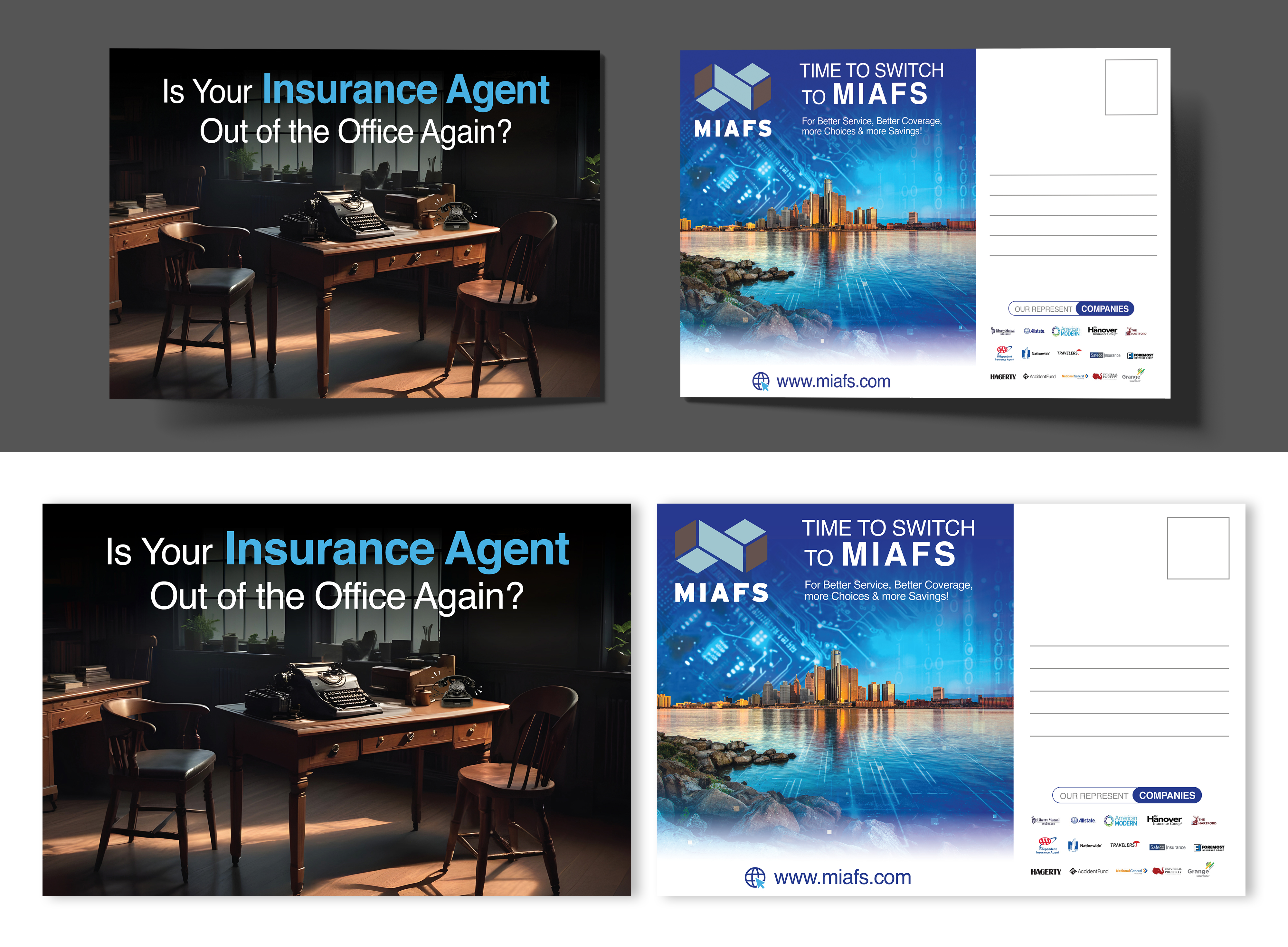 Postcard Design by Impressive Designs for Michigan Insurance and Financial Services, LLC | Design #33261653