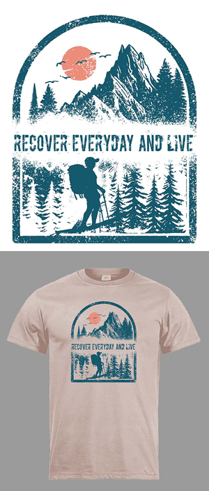T-shirt Design by Johncina for Recover Everyday and Live  | Design: #33199900