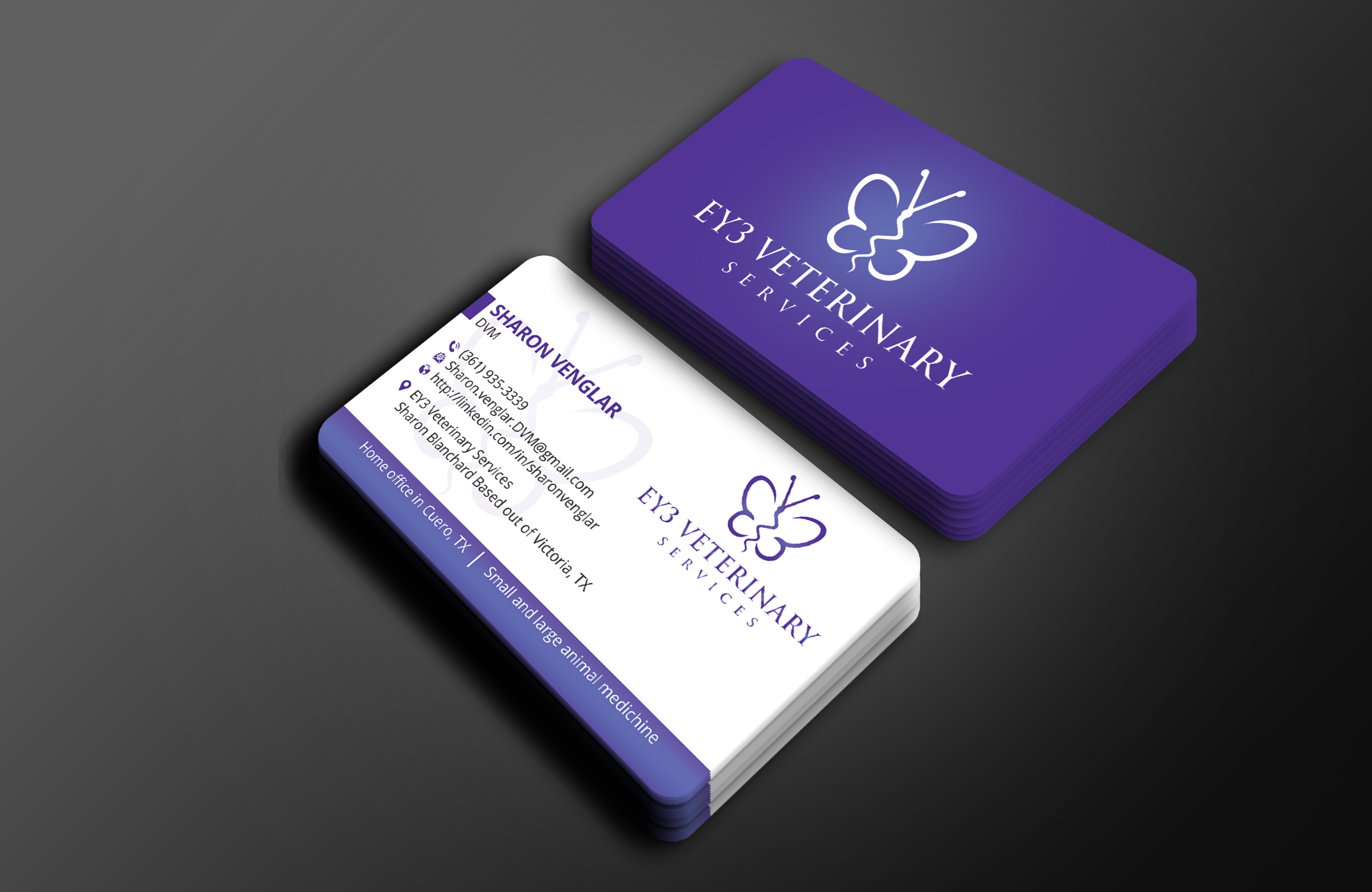 Business Card Design by Expert Bappy for EY3 Veterinary Services | Design #33196714