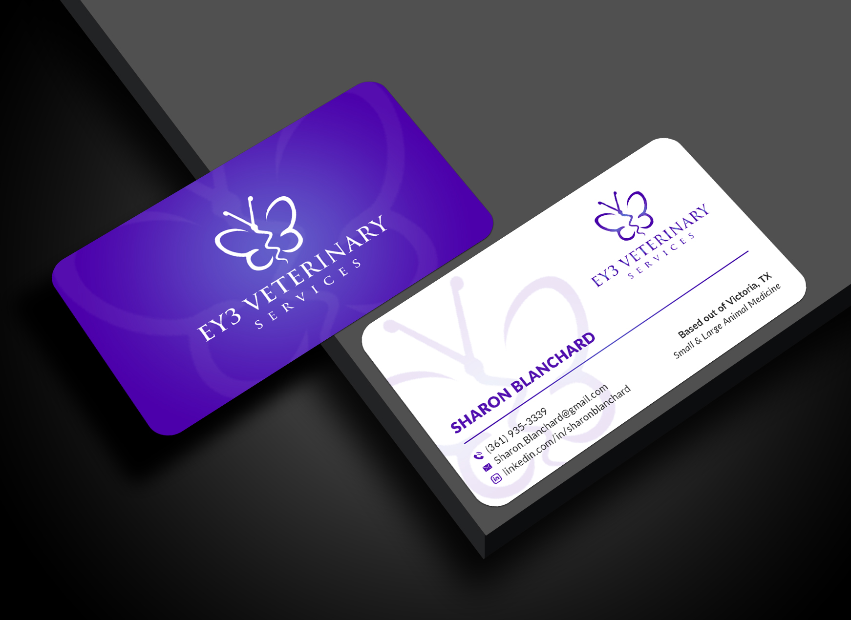 Visitenkarten-Design von Sun Moon Graphic Designer für EY3 Veterinary Services | Design #33196764