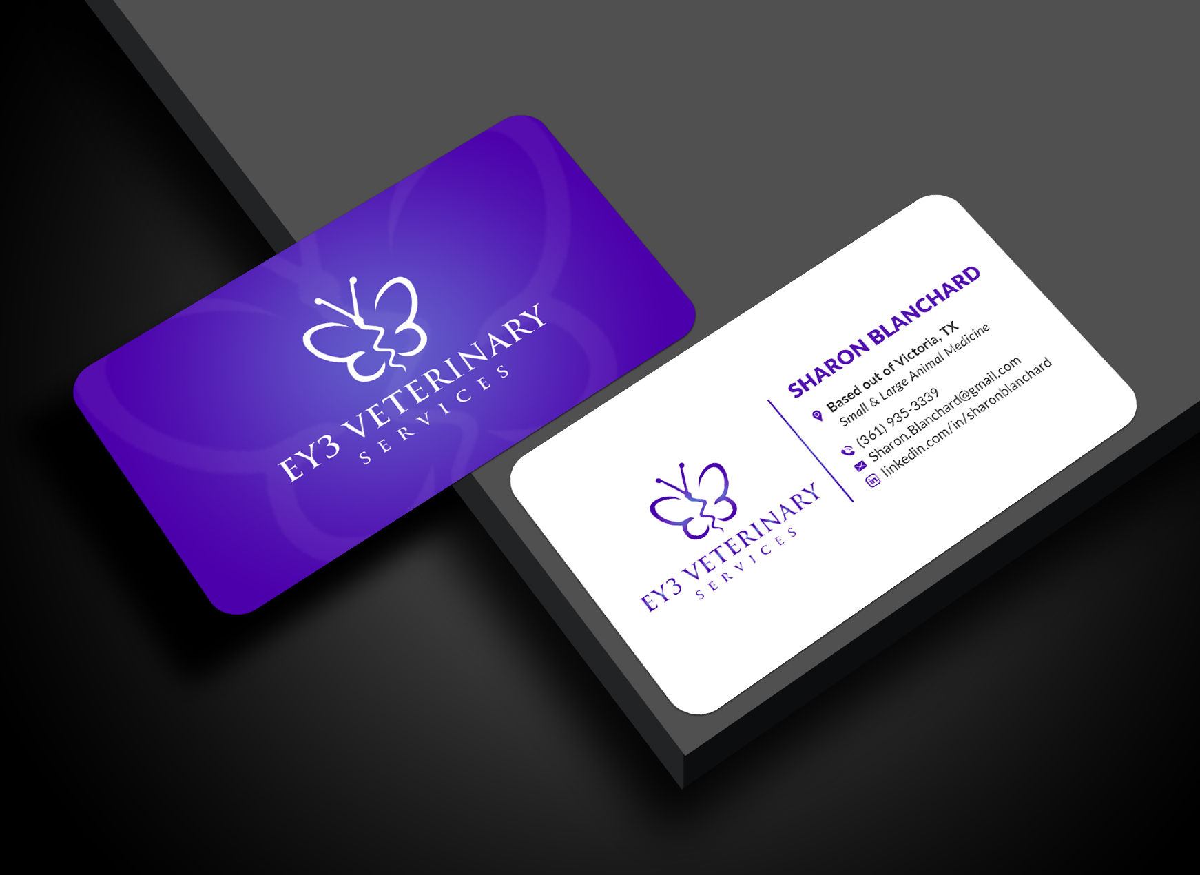 Business Card Design by Sun Moon Graphic Designer for EY3 Veterinary Services | Design #33196765