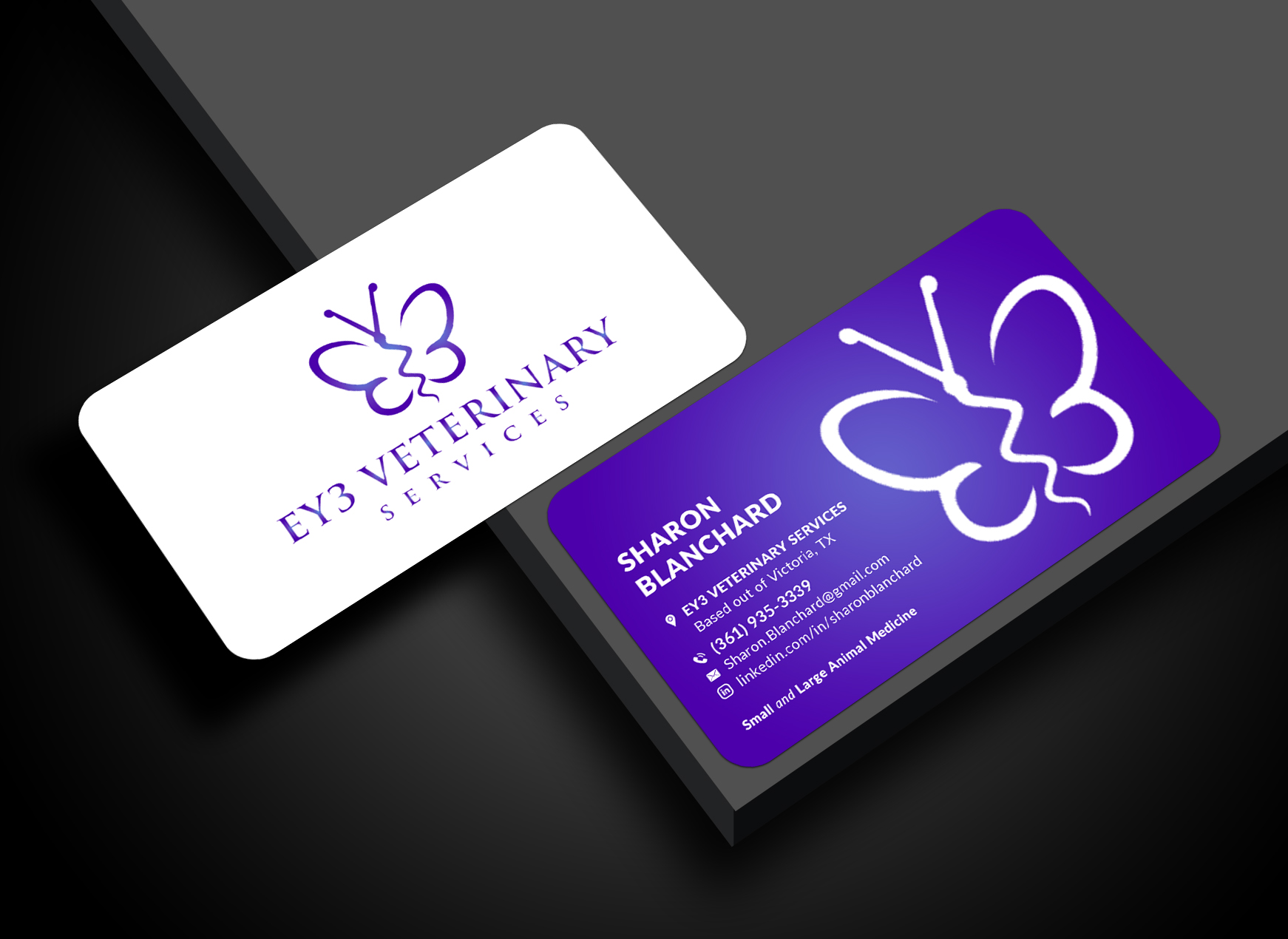 Business Card Design by Sun Moon Graphic Designer for EY3 Veterinary Services | Design #33196768