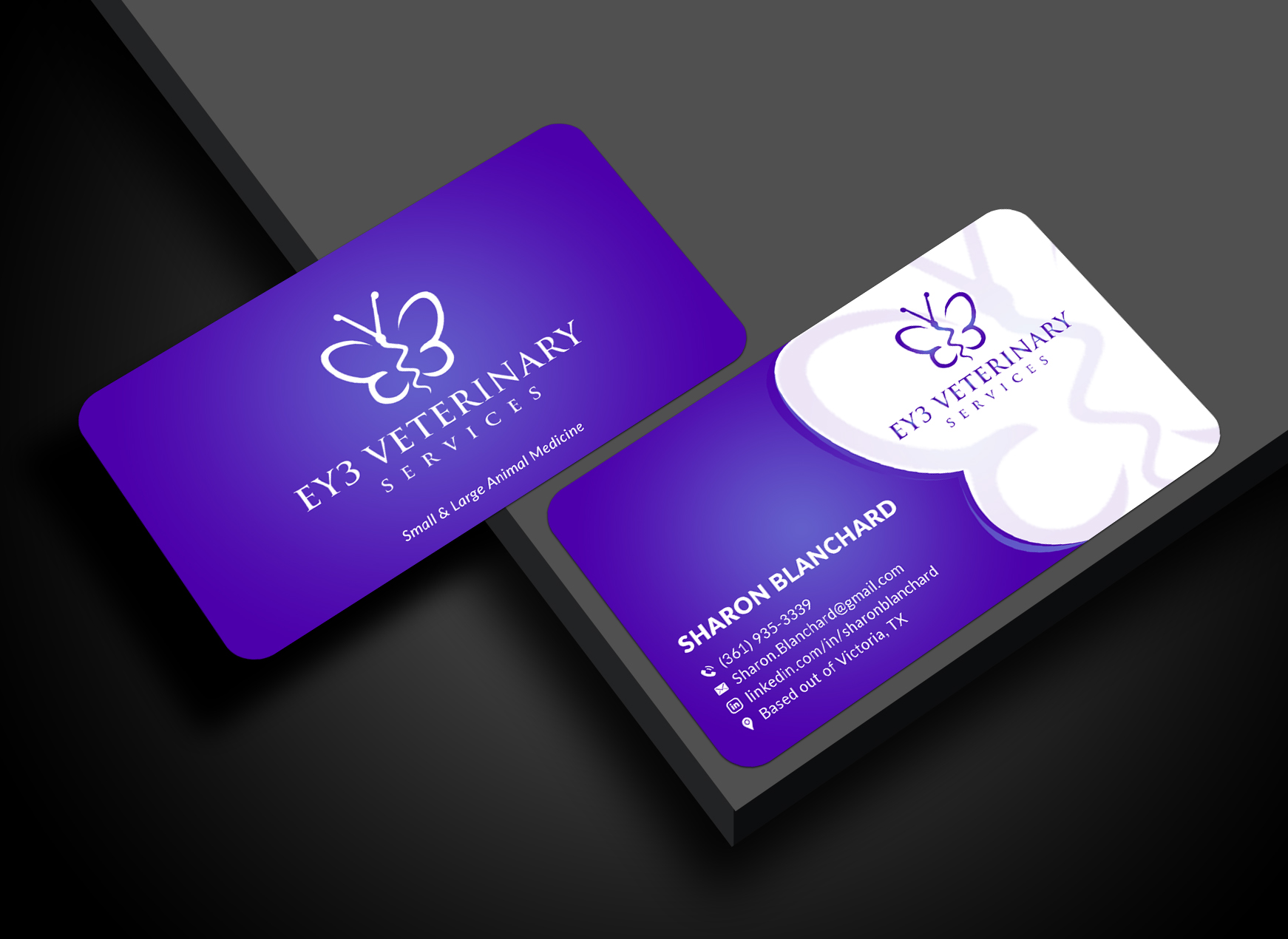 Business Card Design by Sun Moon Graphic Designer for EY3 Veterinary Services | Design #33196769