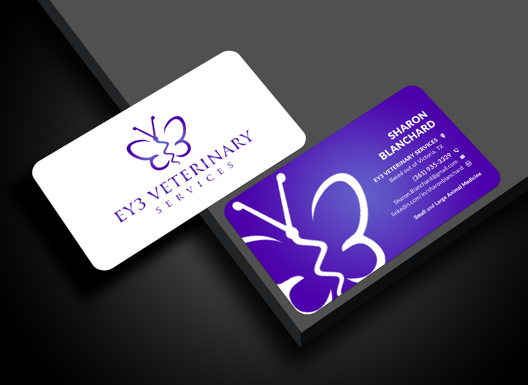 Business Card Design by Sun Moon Graphic Designer for EY3 Veterinary Services | Design #33196770