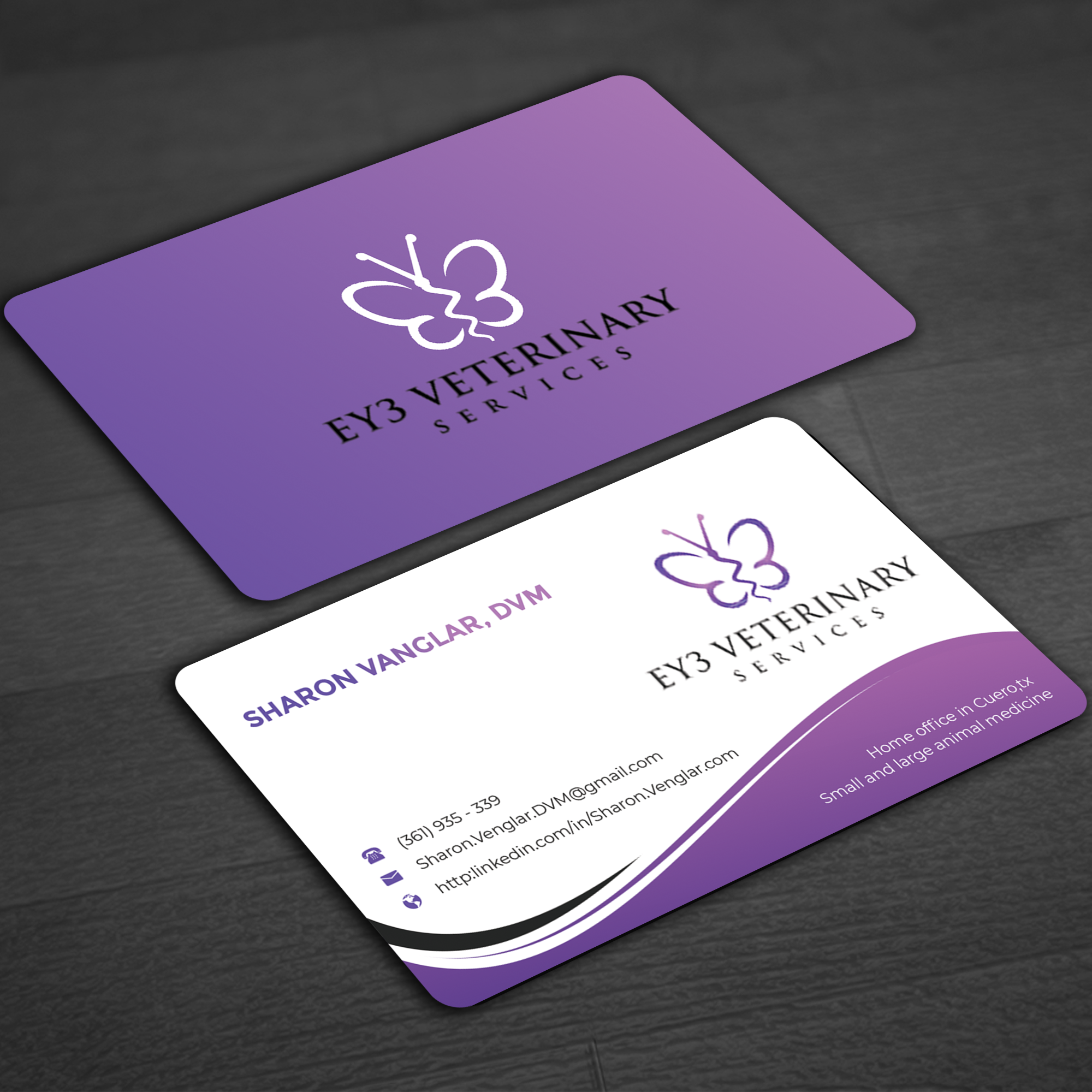 Business Card Design by Innovative Graphix for EY3 Veterinary Services | Design #33198600