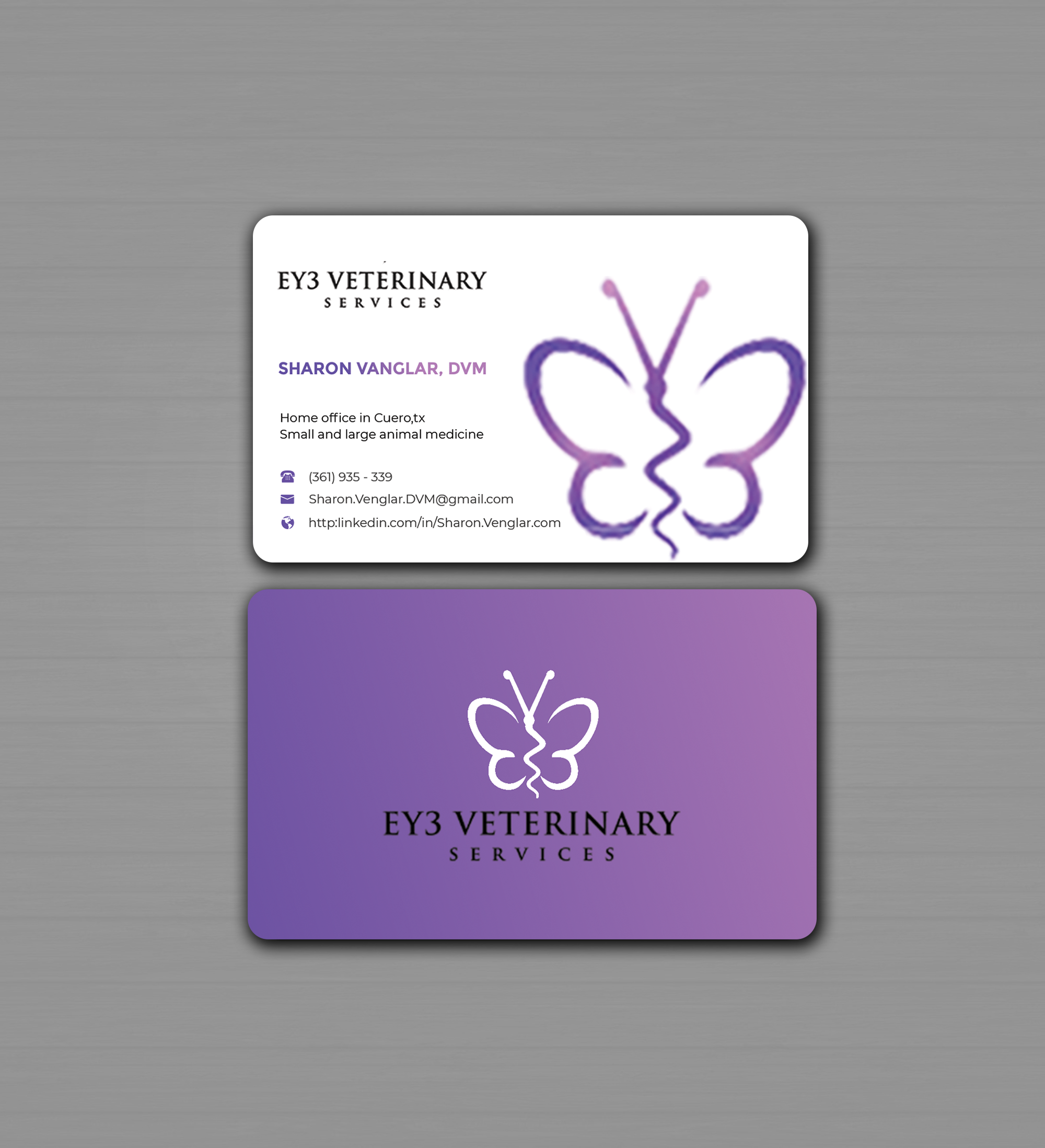 Business Card Design by Innovative Graphix for EY3 Veterinary Services | Design #33198695