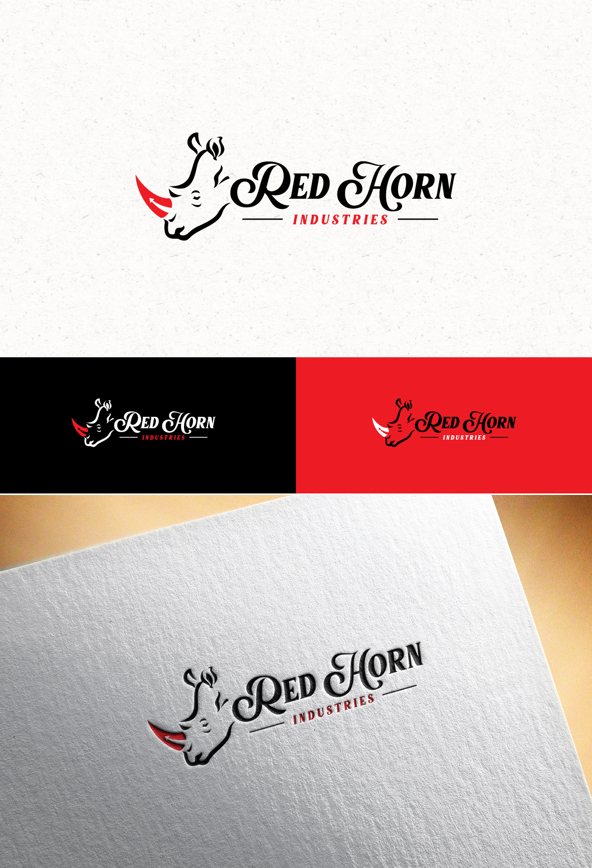 Logo Design by Logo Stock for Red Horn Industries, LLC | Design #33216775