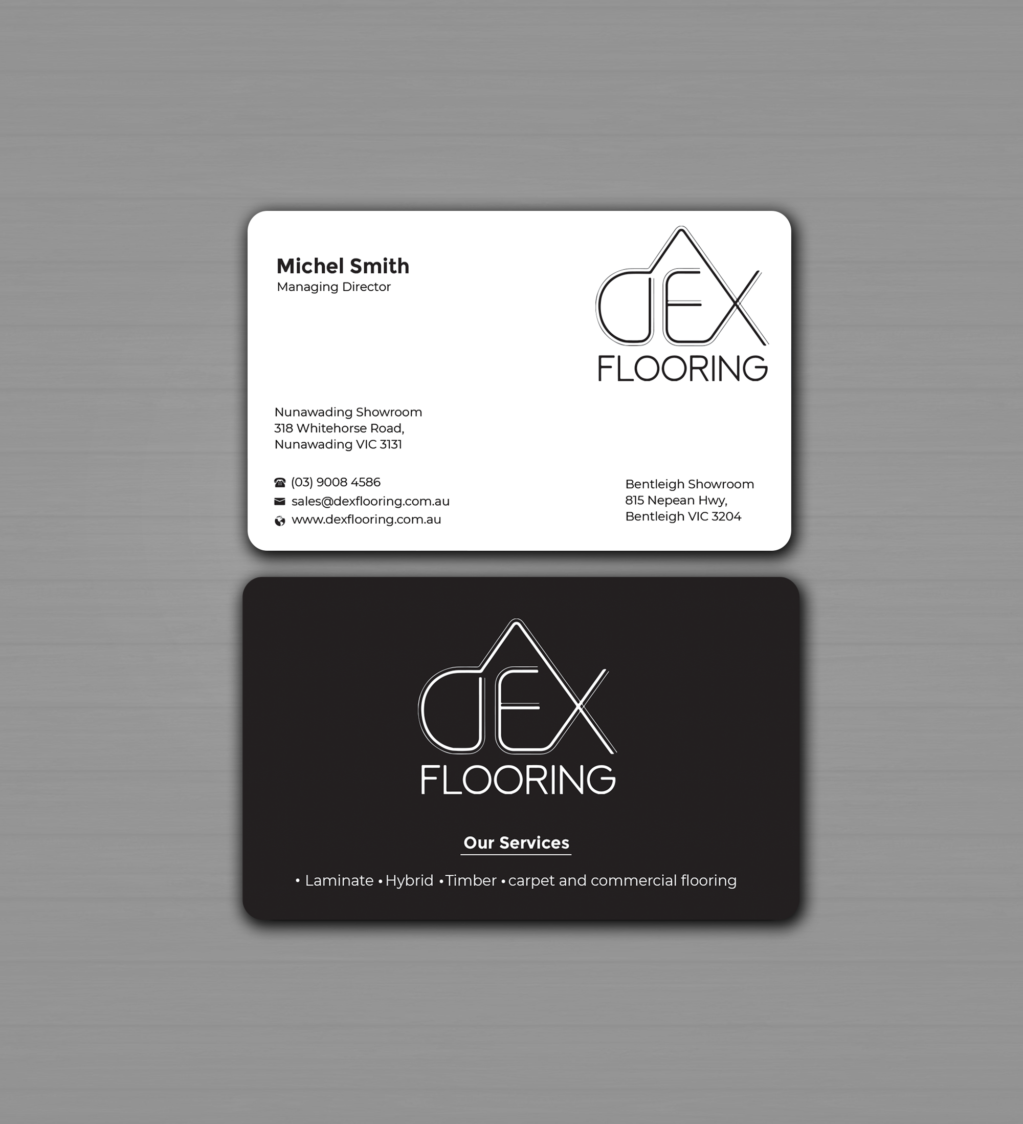 Business Card Design by Innovative Graphix for Dex Flooring  | Design #33223255