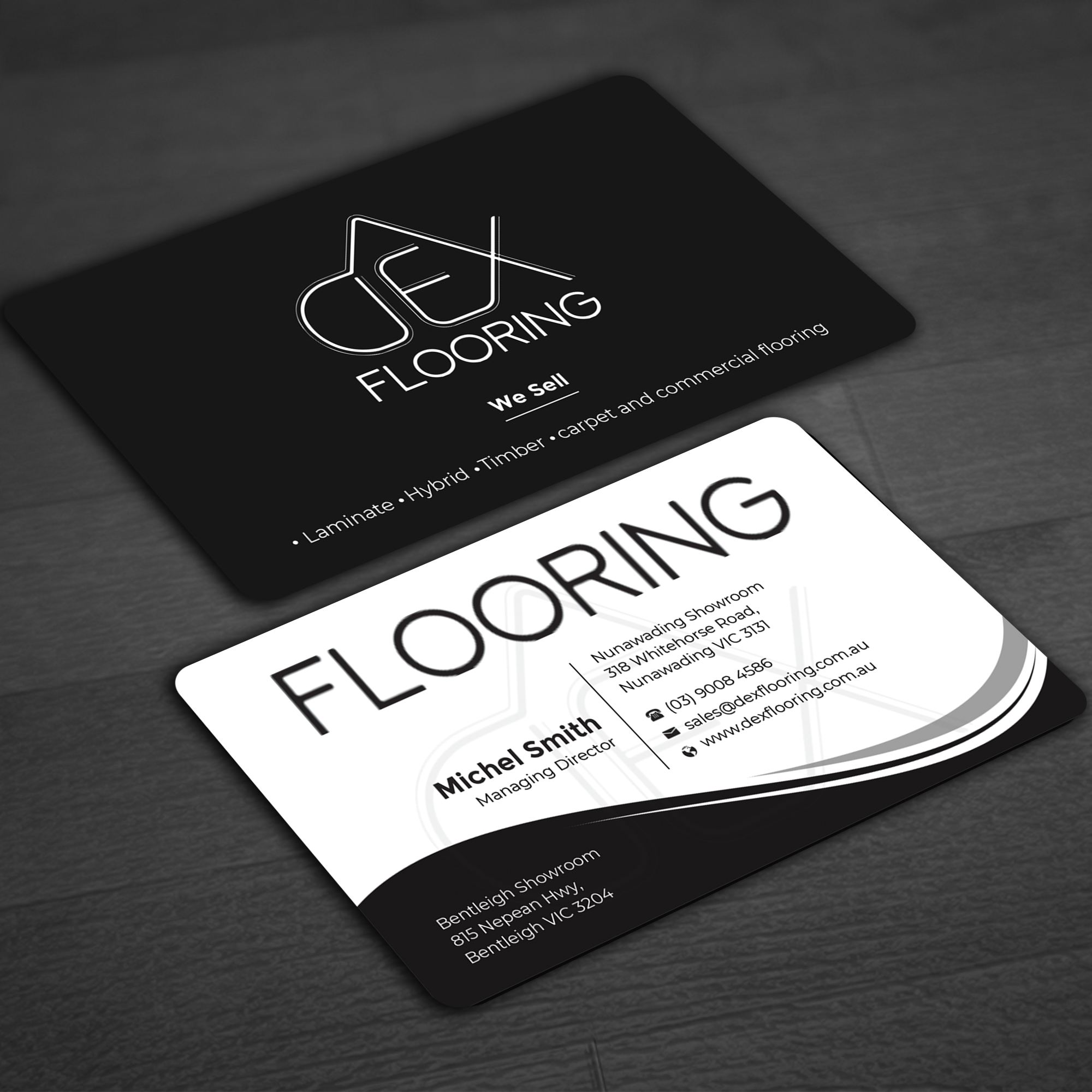 Business Card Design by Innovative Graphix for Dex Flooring  | Design #33224164
