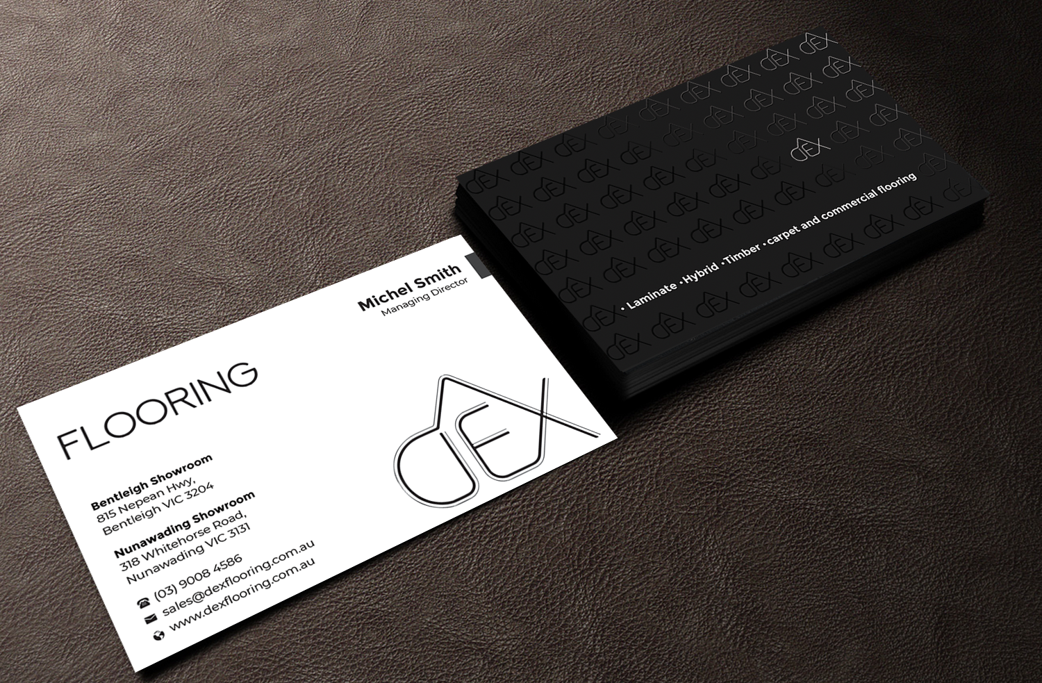 Business Card Design by Innovative Graphix for Dex Flooring  | Design #33224167
