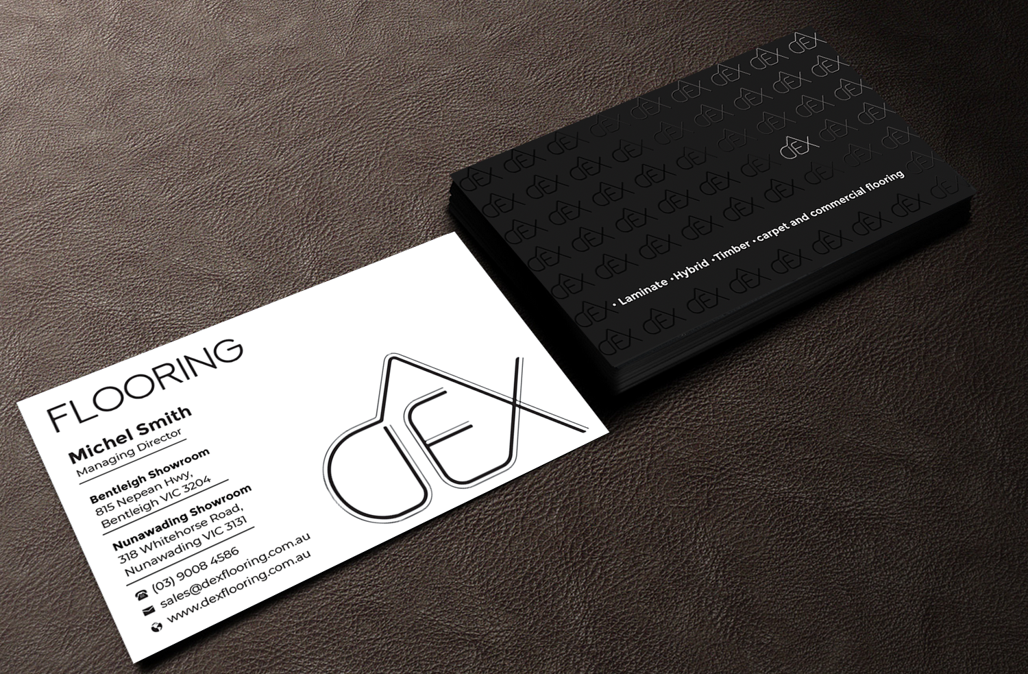 Business Card Design by Innovative Graphix for Dex Flooring  | Design #33224168