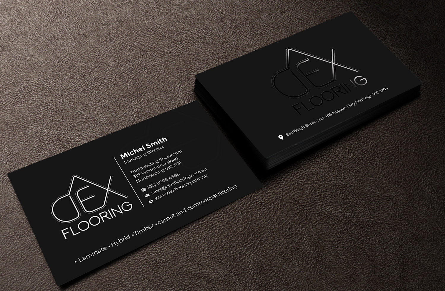 Business Card Design by Innovative Graphix for Dex Flooring  | Design #33226350