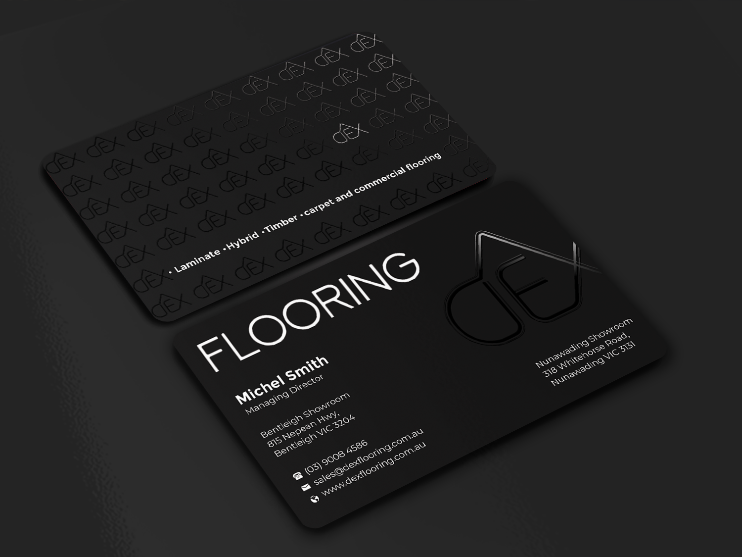 Business Card Design by Innovative Graphix for Dex Flooring  | Design #33226895