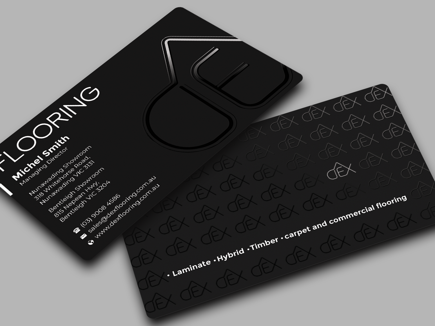 Business Card Design by Innovative Graphix for Dex Flooring  | Design #33226949