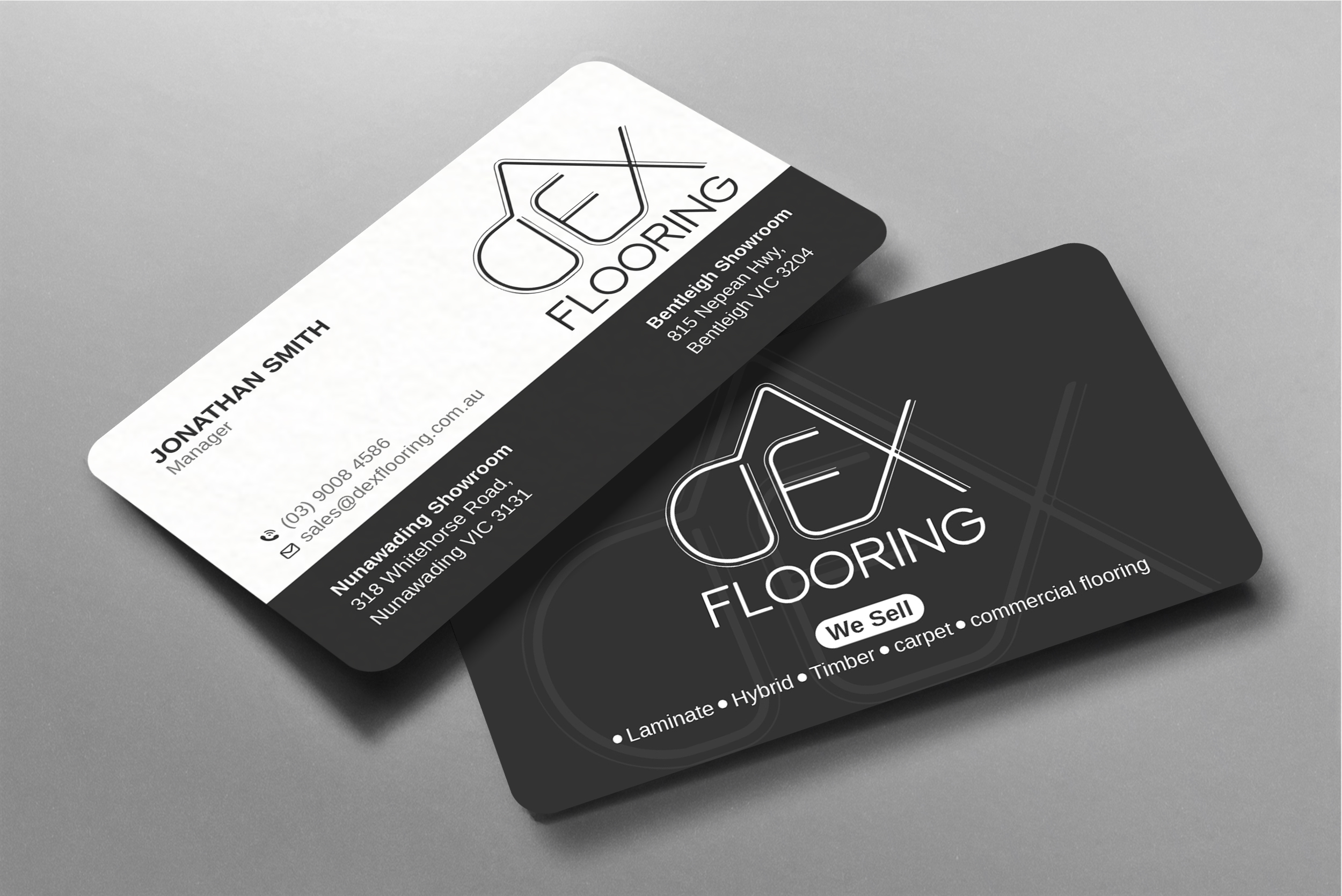 Business Card Design by LAXMI DESIGNHUB for Dex Flooring  | Design #33231440