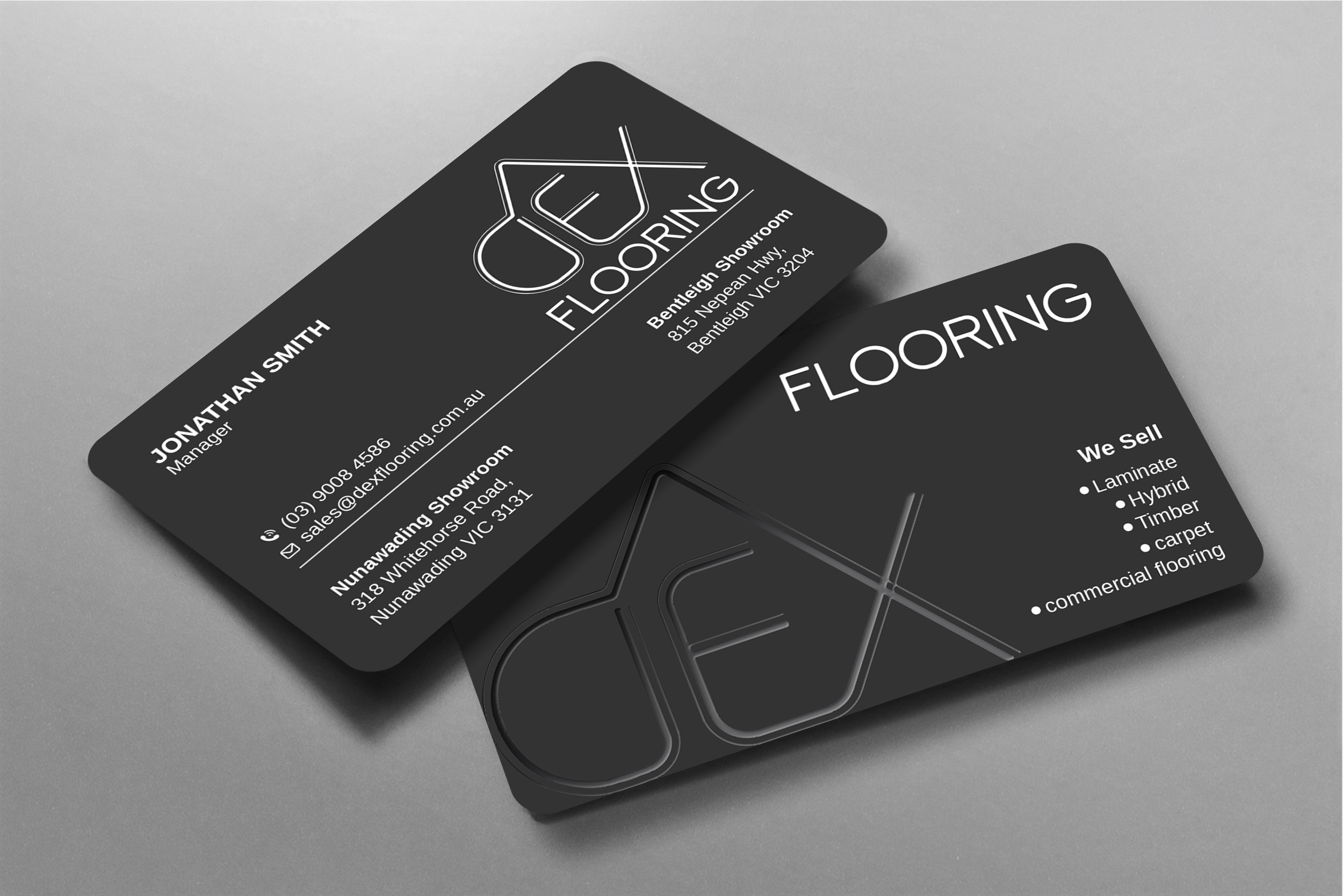 Business Card Design by LAXMI DESIGNHUB for Dex Flooring  | Design #33231446