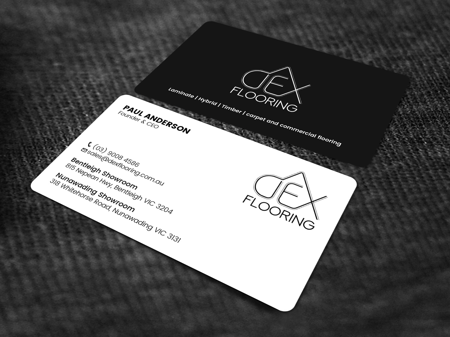 Business Card Design by Tripti Ranjan Gain for Dex Flooring  | Design #33228355