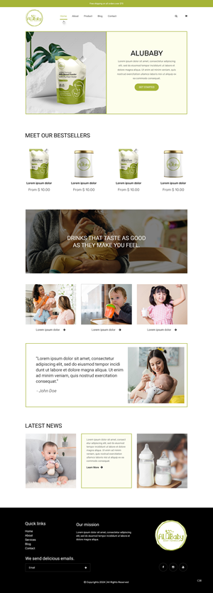 Shopify-Design von pb für ALUBaby | Design: #33243154