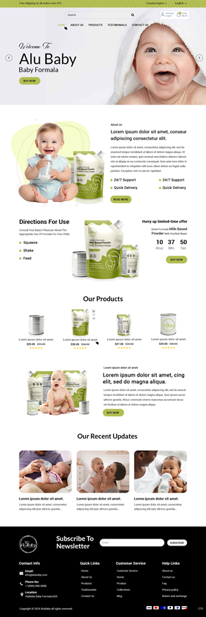 Shopify Design by pb for ALUBaby | Design: #33243166