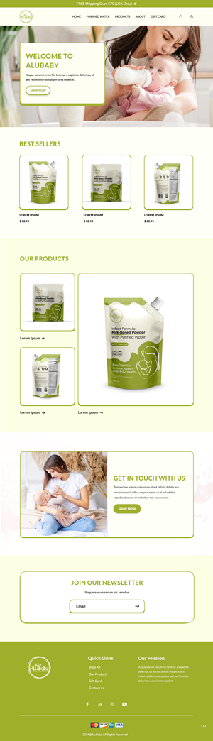 Shopify Design by pb for ALUBaby | Design: #33252216