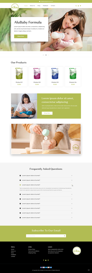 Shopify Design by pb for ALUBaby | Design: #33252217