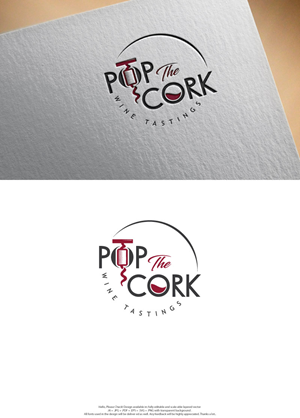 Logo Design by skart for Pop The Cork Wine Tastings | Design: #33257379