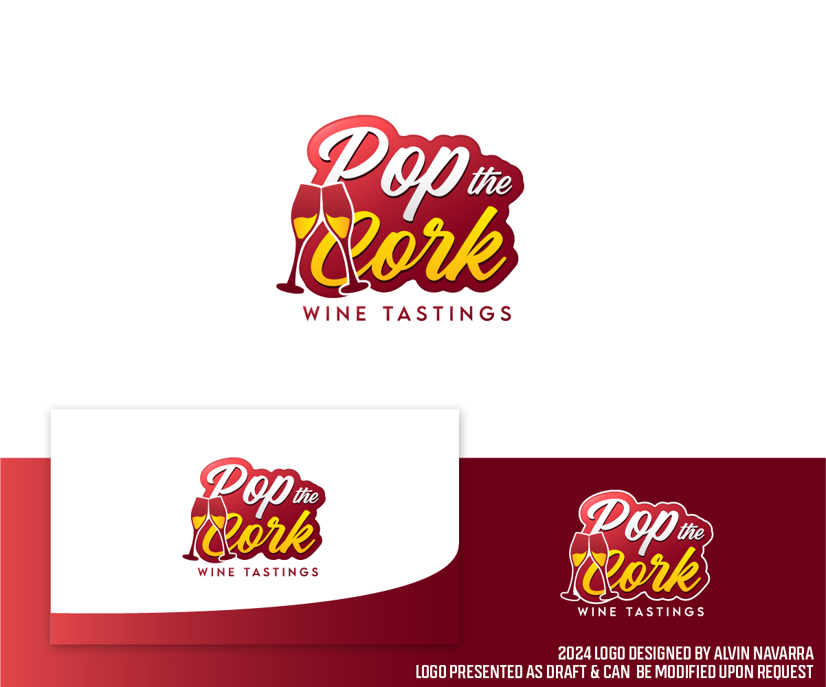 Logo Design by alvinnavarra for Pop The Cork Wine Tastings | Design #33267630