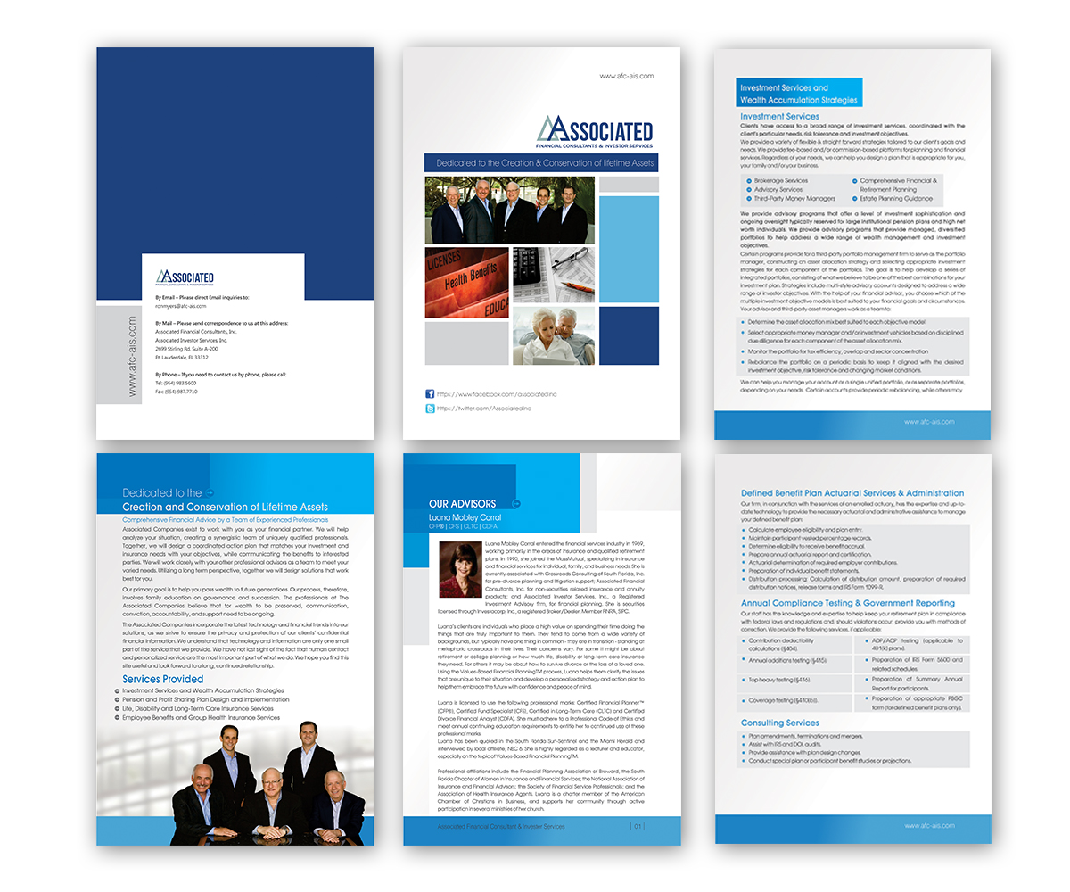 Brochure Design by Creativemedia Solution for Associated Investor Services | Design #3136335