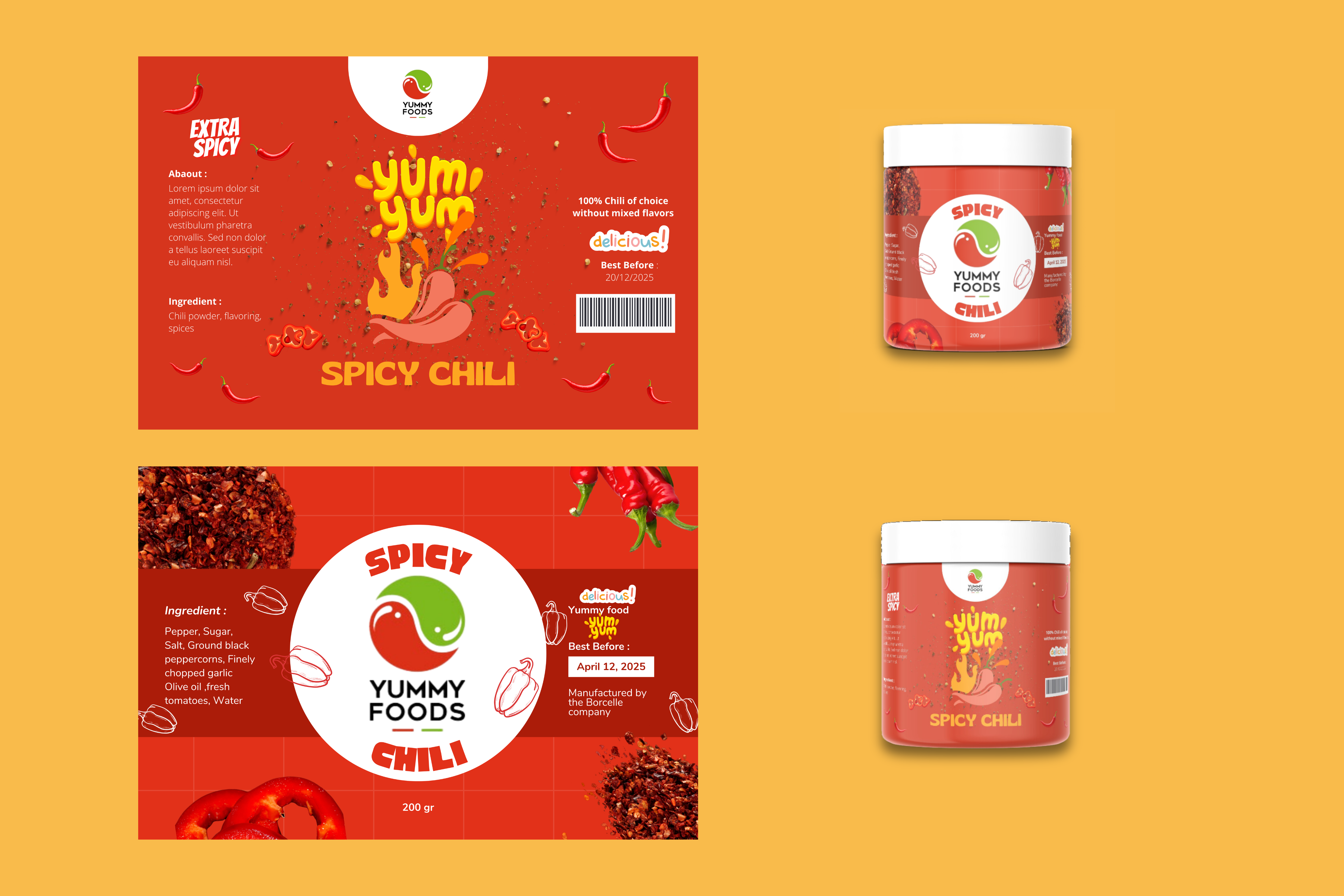 Etikett-Design von Custom A für Yummy Foods B.V. | Design #33295943