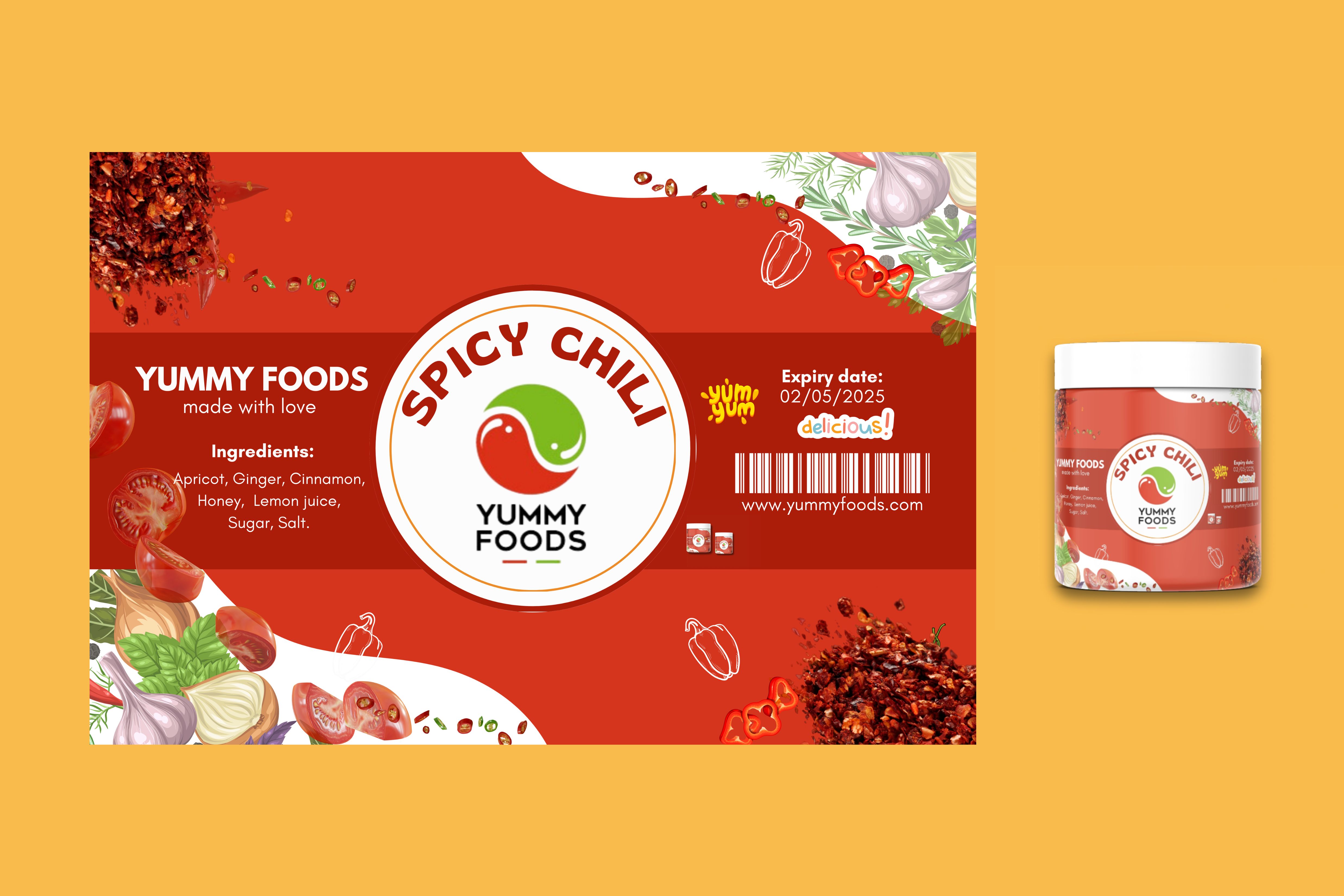 Label Design by Custom A for Yummy Foods B.V. | Design #33296813