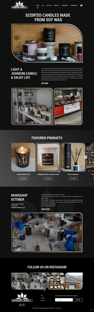 Squarespace Design by pb for Johnson Candles | Design: #33309155