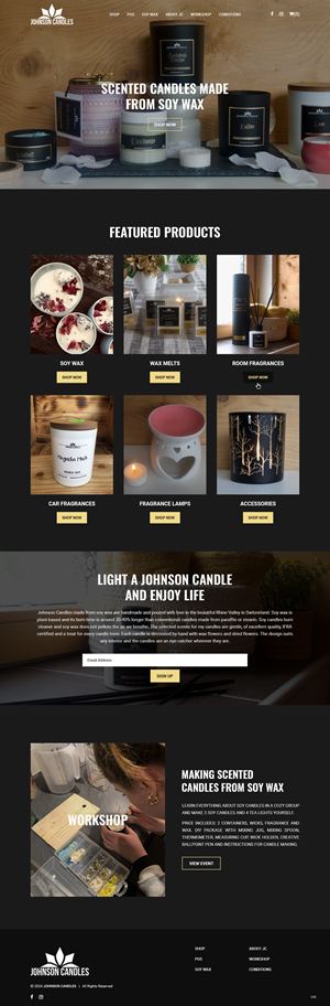 Squarespace Design by pb for Johnson Candles | Design: #33309156