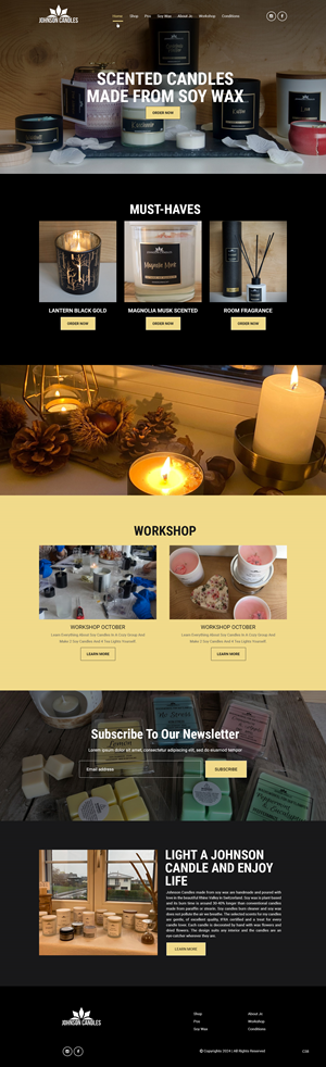 Squarespace Design by pb for Johnson Candles | Design: #33309157