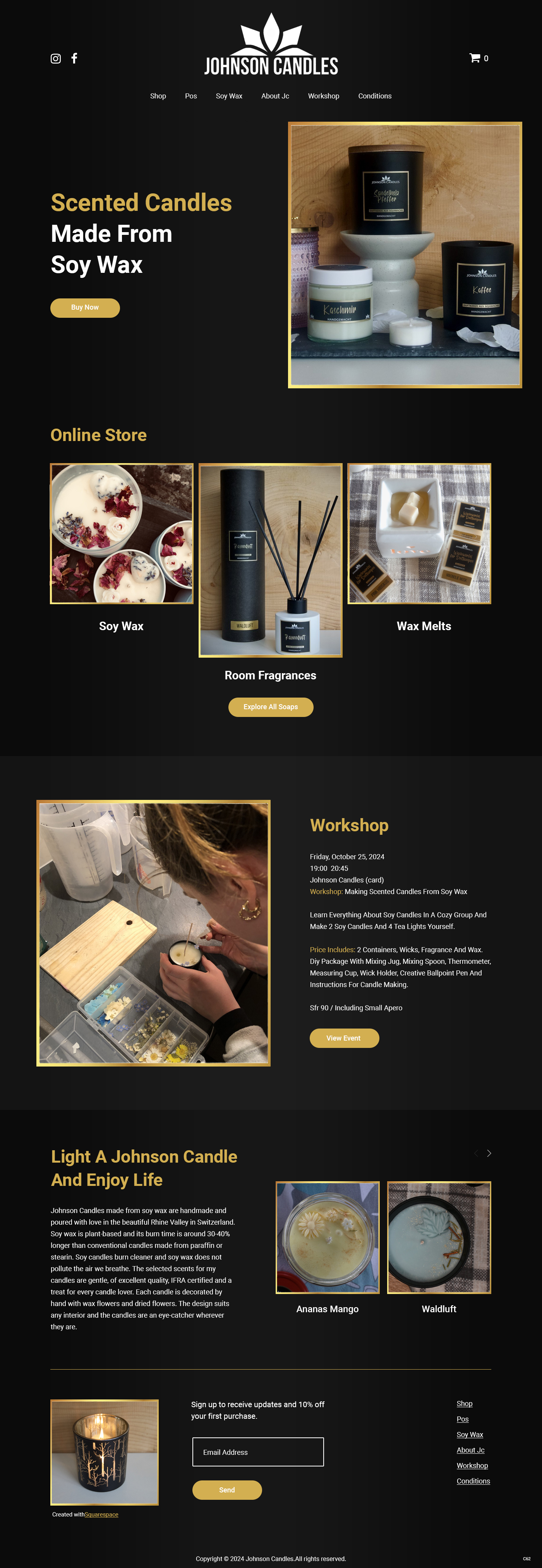 Squarespace Design by pb for Johnson Candles | Design #33309168