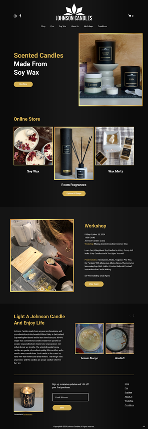 Squarespace Design by pb for Johnson Candles | Design: #33309168
