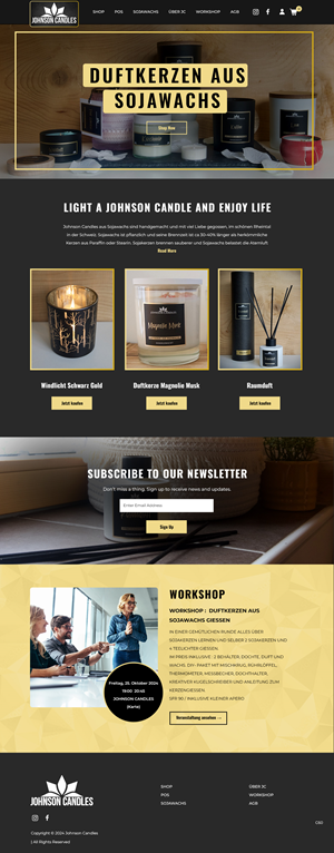 Squarespace Design by pb for Johnson Candles | Design: #33309169